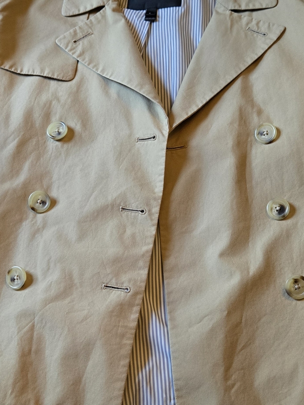 J. Crew Women's Classic Double-Breasted Short Trench Coat - Tan  Size 8